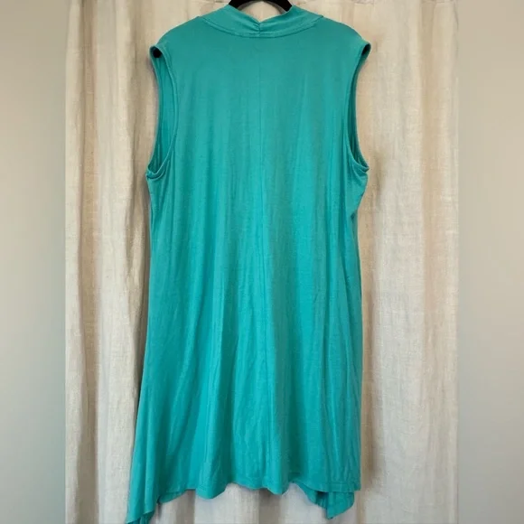 Soft Surroundings Teal Twist Front Sleeveless Tunic Top XL Modal Blend - Picture 2 of 4